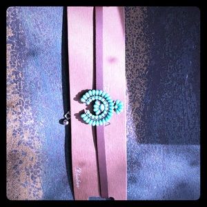 Brand new - Faux turquoise squash blossom choker